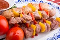 Grilled beef skewer Royalty Free Stock Photo