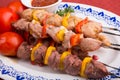 Grilled beef skewer Royalty Free Stock Photo