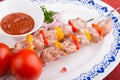 Grilled beef skewer Royalty Free Stock Photo