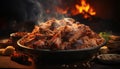 Grilled beef steak, cooked to perfection, ready to eat generated by AI Royalty Free Stock Photo