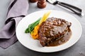 Grilled beef steak with gravy Royalty Free Stock Photo