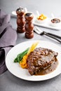 Grilled beef steak with gravy Royalty Free Stock Photo