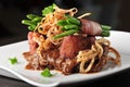 Grilled Beef Steak Meat with baked potato and Asparagus Royalty Free Stock Photo