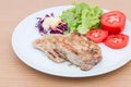 Grilled beef steak with salad