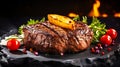 grilled beef steak on a stone generated with ai