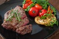 Grilled beef steak with vegetables Royalty Free Stock Photo