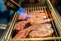 Grilled Beef Taiwan street food. Roast beef that is delicious Royalty Free Stock Photo