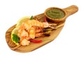 Grilled Black King Tiger Prawns On Skewers Royalty Free Stock Photo