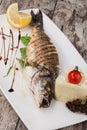 Grilled bream fish