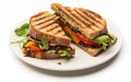 Delicious Grilled Vegetable Sandwich on Plate