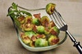 Grilled Brussels sprouts with bacon Royalty Free Stock Photo