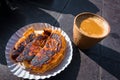 Grilled Bun- Butter or Muska Bun with Hot Indian spiced tea served in a traditional clay pot glass called Kulhad. Uttarakhand ,