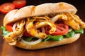 grilled calamari ring placed in a soft sandwich bun Royalty Free Stock Photo