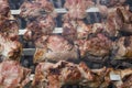 Grilled caucasus barbecue skewers in smoke