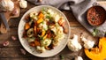 Grilled cauliflower and potimarron Royalty Free Stock Photo