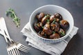 Grilled champignons with thyme Royalty Free Stock Photo