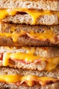 Grilled cheese and bacon sandwich Royalty Free Stock Photo