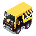 Grilled cheese icon isometric vector. Vehicle selling grilled cheese in street
