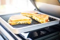 grilled cheese in a panini press