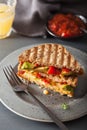 Grilled cheese sandwich with avocado and tomato Royalty Free Stock Photo