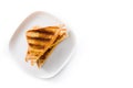 Grilled cheese sandwich isolated Royalty Free Stock Photo