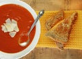 Grilled Cheese Sandwich and Tomato Soup Royalty Free Stock Photo