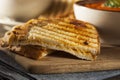 Grilled Cheese Sandwich with Tomato Soup Royalty Free Stock Photo