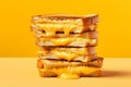 Grilled Cheese tasty fast food street food for take away on yellow background