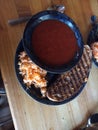 Grilled cheese and tomato soup lunch for a rainy day