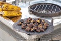 Grilled chestnut and corn on the street market in Athens