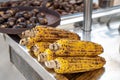 Grilled chestnut and corn on the street market in Athens