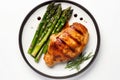 Grilled chicken asparagus. Generate Ai Royalty Free Stock Photo