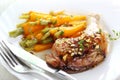 Grilled chicken with baby carrots