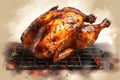 Grilled chicken bbq. Generate AI Royalty Free Stock Photo