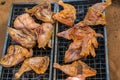 Grilled chicken in a griller Royalty Free Stock Photo