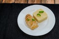 Grilled chicken breast with couscous and basil Royalty Free Stock Photo