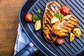 Grilled chicken breast in different variations with cherry tomat