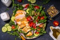 Grilled chicken breast fillet with vegetable salad Royalty Free Stock Photo