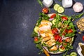 Grilled chicken breast fillet with vegetable salad Royalty Free Stock Photo