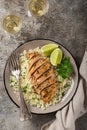 Grilled chicken breast with herb couscous