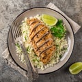 Grilled chicken breast with herb couscous