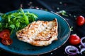 Grilled chicken breast with roasted vegetables Royalty Free Stock Photo