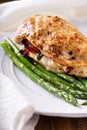Grilled chicken breast stuffed with mozzarella Royalty Free Stock Photo