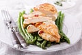 Grilled chicken breast stuffed with mozzarella Royalty Free Stock Photo