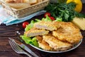 Grilled chicken breasts with cheese. Thanksgiving Turkey dinner Royalty Free Stock Photo