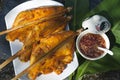 Grilled Chicken with Chili Sauce Royalty Free Stock Photo