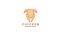 Grilled chicken colorful logo design vector icon symbol illustration