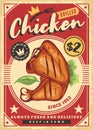 Grilled chicken drumstick promo poster layout