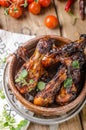 Grilled chicken drumsticks with honey