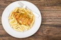 Grilled Chicken Fillet with Pasta Royalty Free Stock Photo